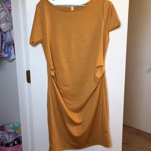 Mustard Yellow Maternity T-Shirt Dress